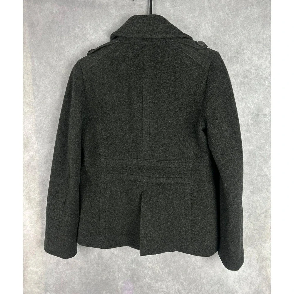 J.Crew Womens 100%‎ Wool Double Breasted Pea Coat Charcoal Grey XS RN77388 - Picture 2 of 7